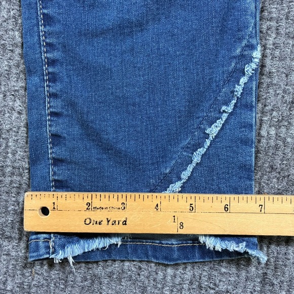 Royalty For Me Womens Jeans Size 12 Blue Denim Frayed Hem Classic Mid Rise - Picture 10 of 11
